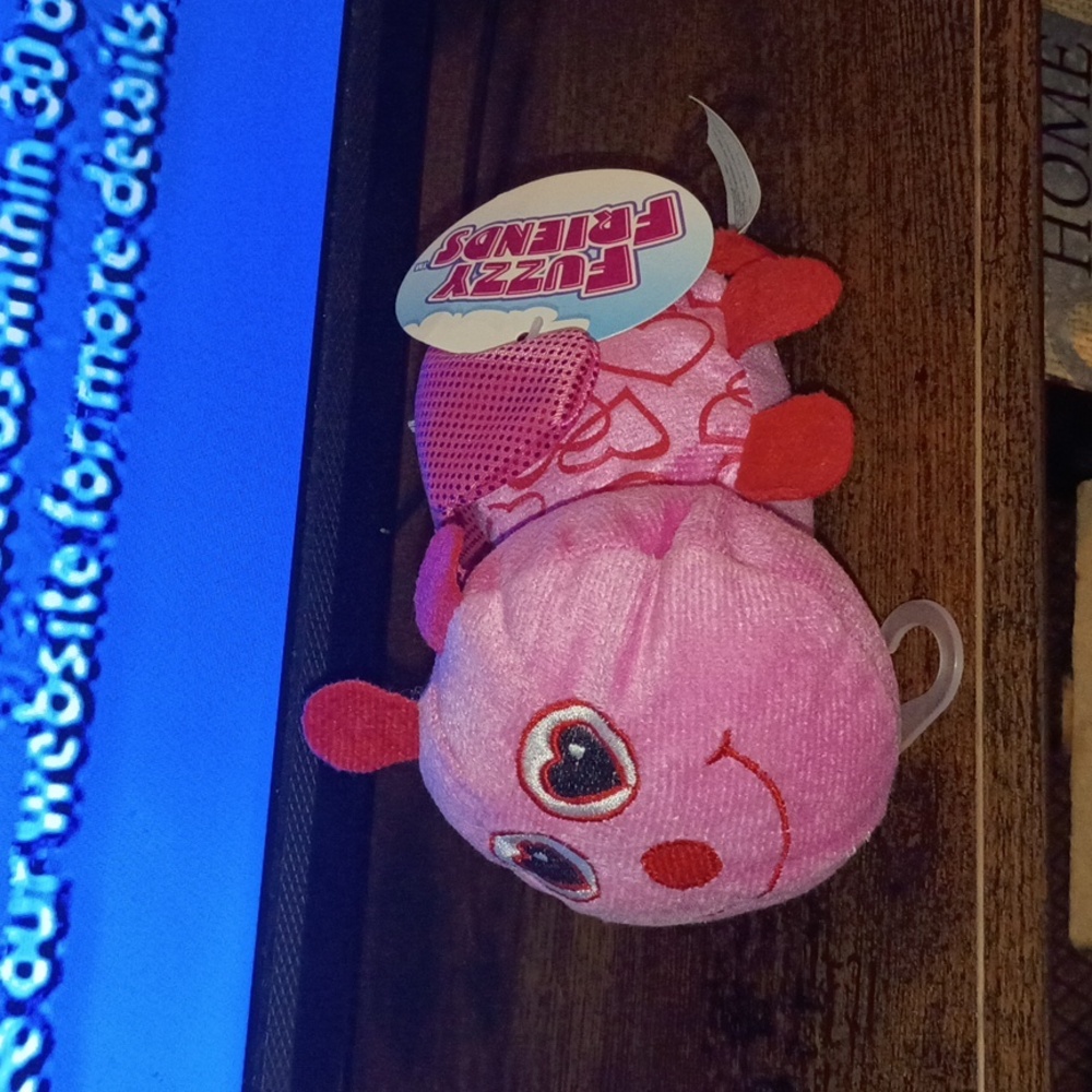 FRIENDS Pink and Red Fuzzy Plush
